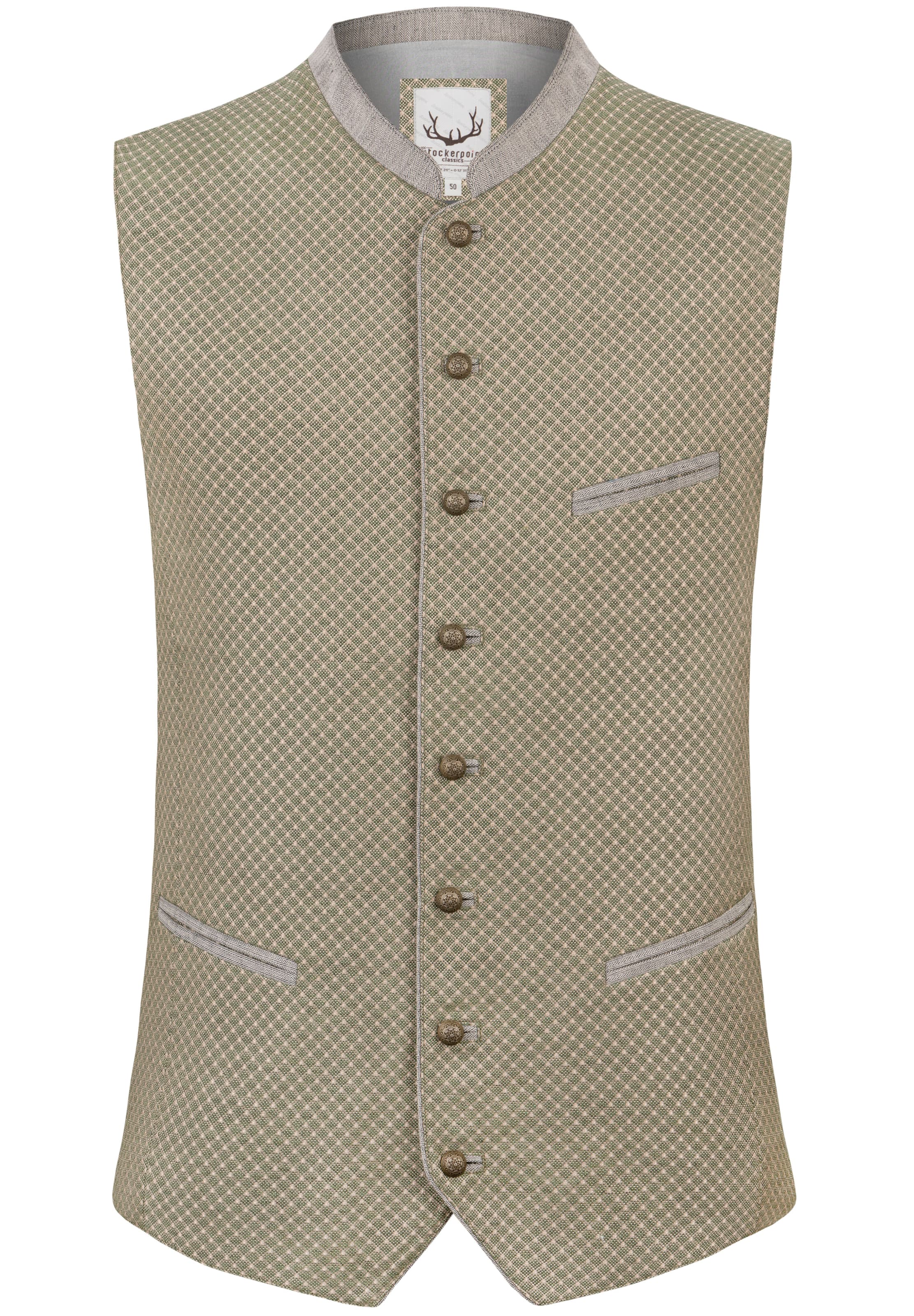STOCKERPOINT Trachtenweste 'Markus' in Grün: Vorderseite