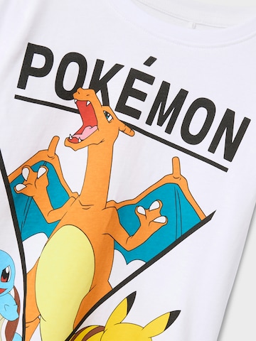 NAME IT Shirt 'NKMAST POKEMON' in Weiß