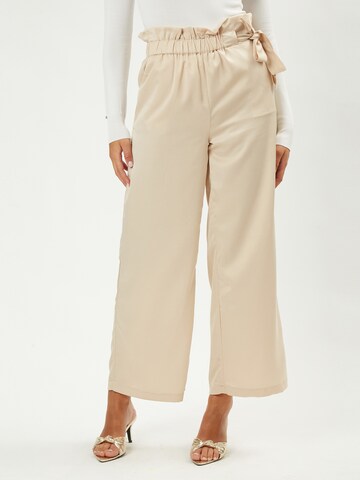 Influencer Wide leg Trousers in Beige: front