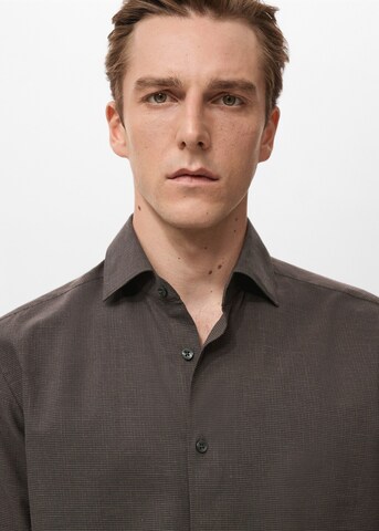 MANGO MAN Regular fit Button Up Shirt 'Ares' in Brown