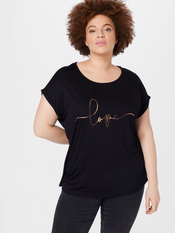 T-shirt 'Mona' ABOUT YOU Curvy en noir : devant