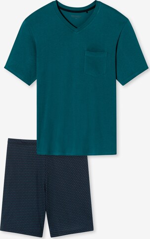 SCHIESSER Pyjama kort 'Essentials' in Blauw: voorkant