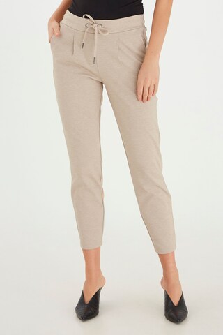 b.young Slim fit Pleat-front trousers 'Rizetta' in Beige: front