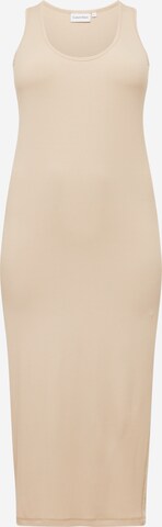 Calvin Klein Curve - Vestido en beige: frente