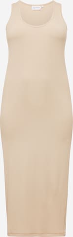 Robe Calvin Klein Curve en beige : devant