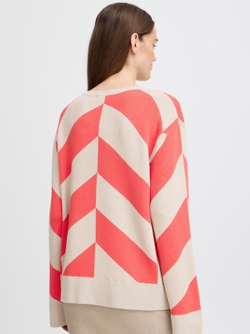 b.young Sweater ' BYMMMORLA GEOMETRIC JUMPER - ' in Red