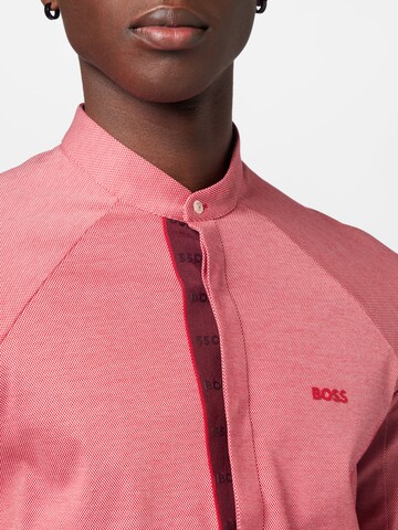 BOSS Green Slim fit Button Up Shirt 'BLOCKY' in Red