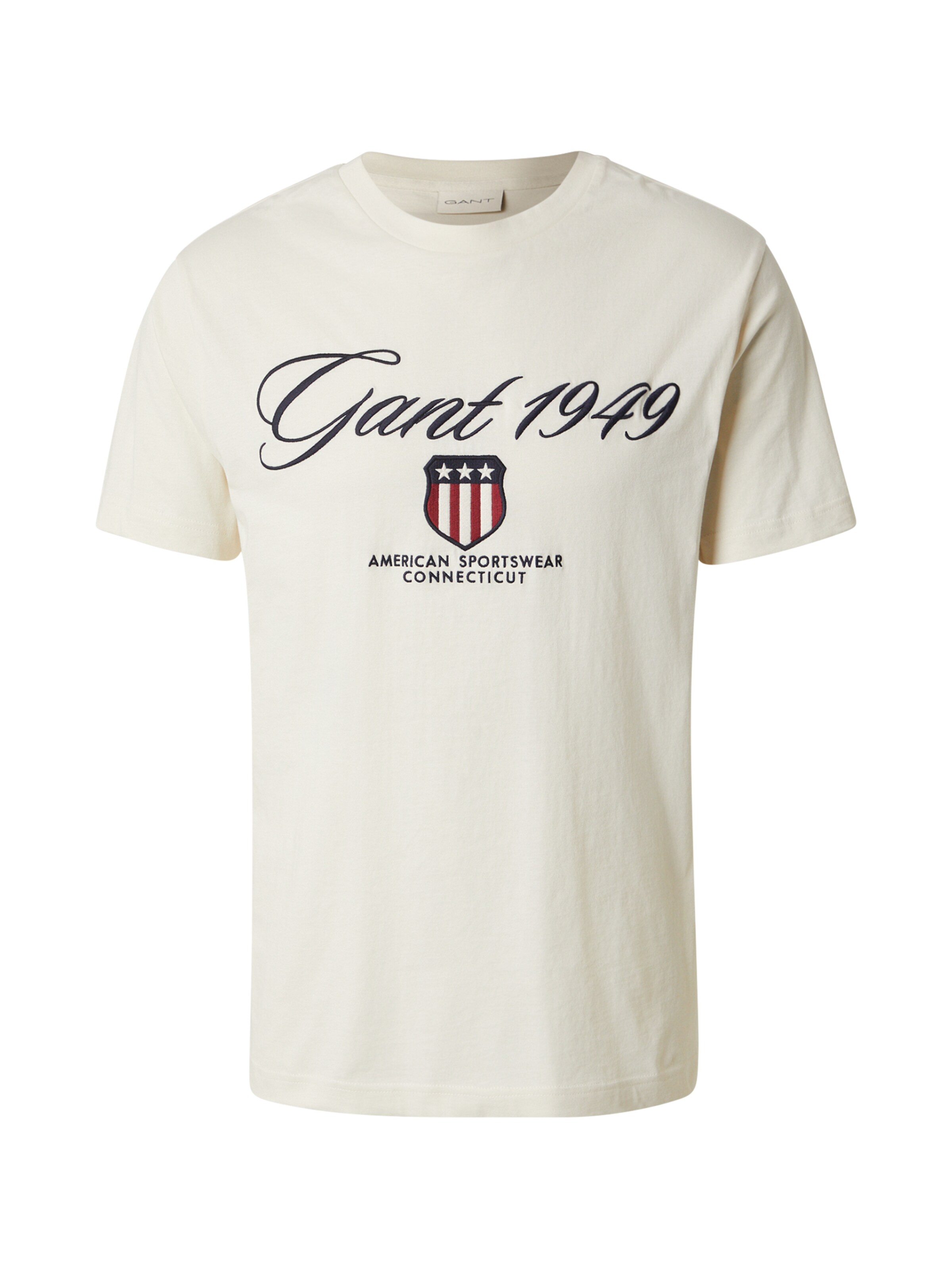 Tricou de la GANT pe bej: față