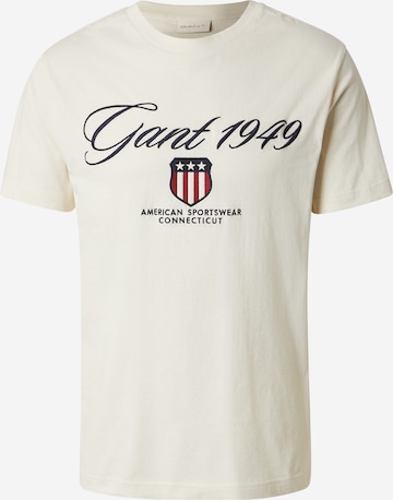 Tricou de la GANT pe bej: față
