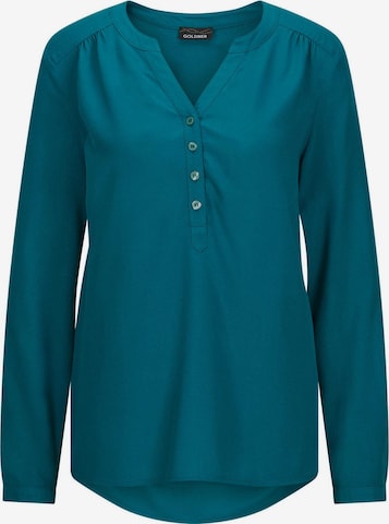 Goldner Bluse in Blau: Vorderseite