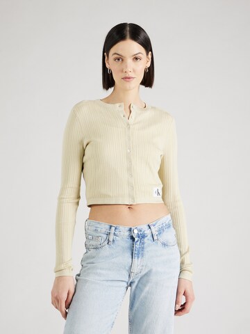Calvin Klein Jeans regular Πλεκτή ζακέτα σε πράσινο: μπροστά