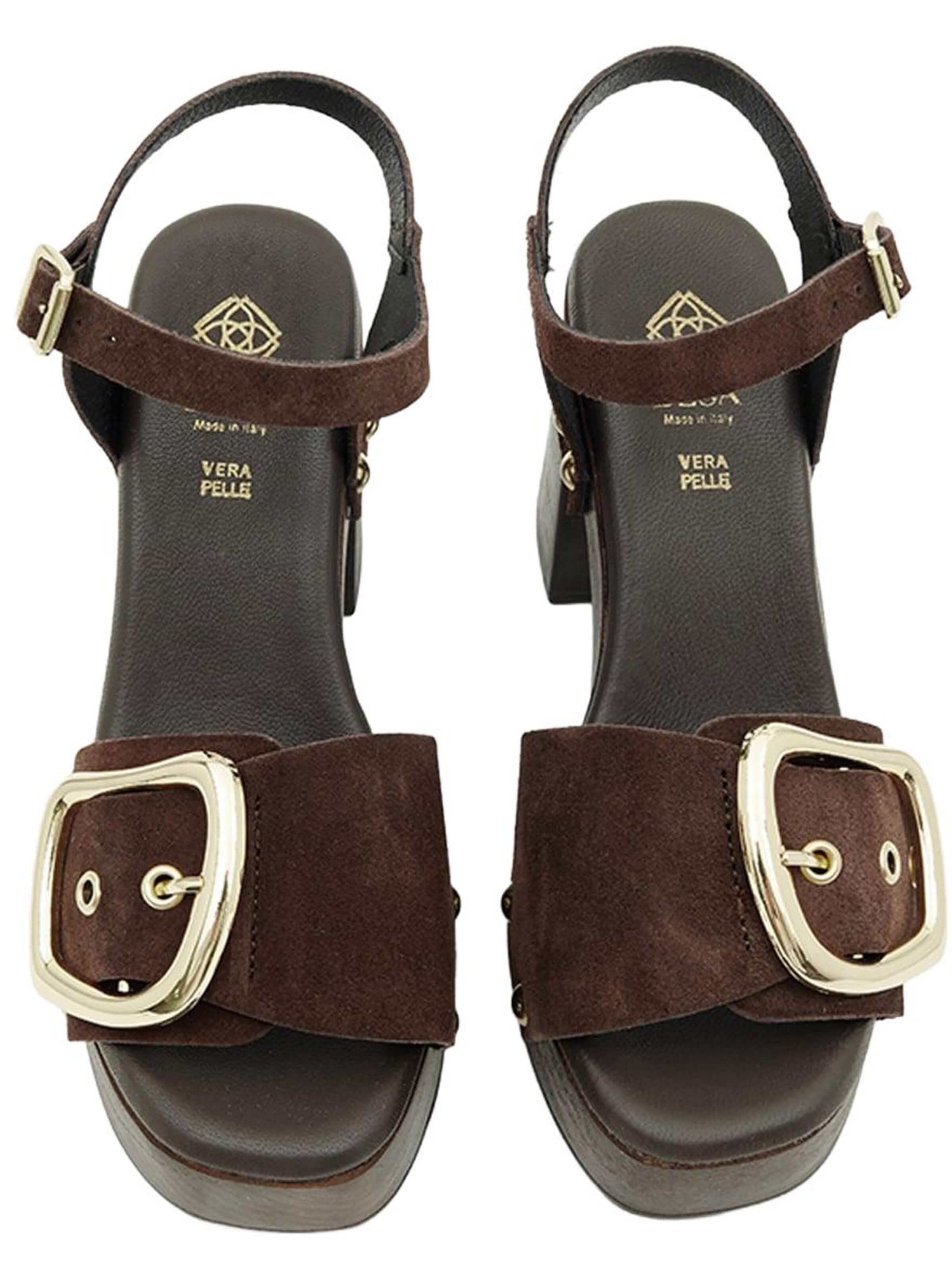 Desa - Sandalias con hebilla 'Plateau-Sandalen' en marrón