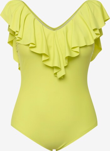 Ulla Popken Swimsuit in Yellow: front