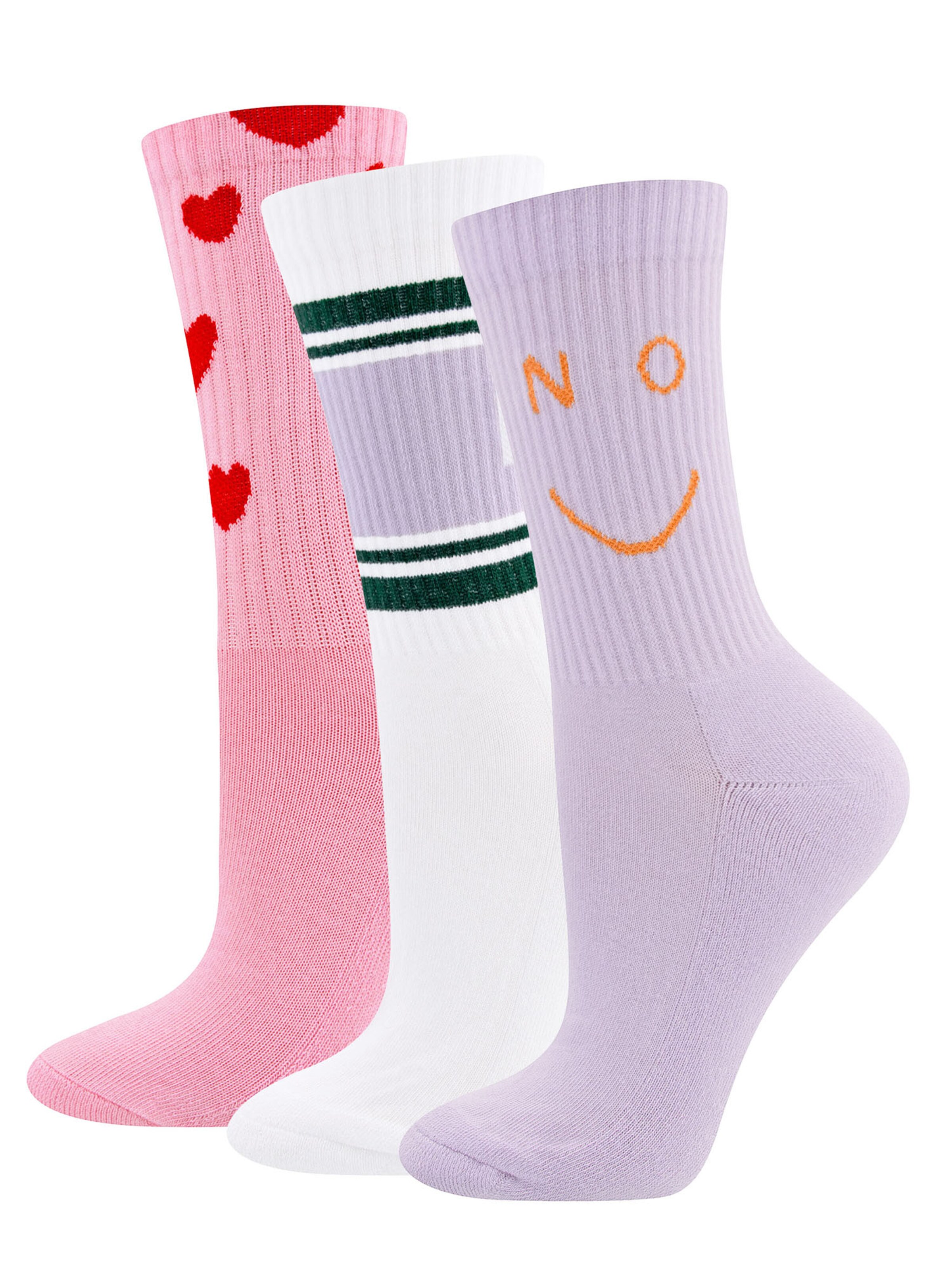 EWERS Socken Herzen/Smile/Better Together 3er Pack in Mischfarben: Vorderseite