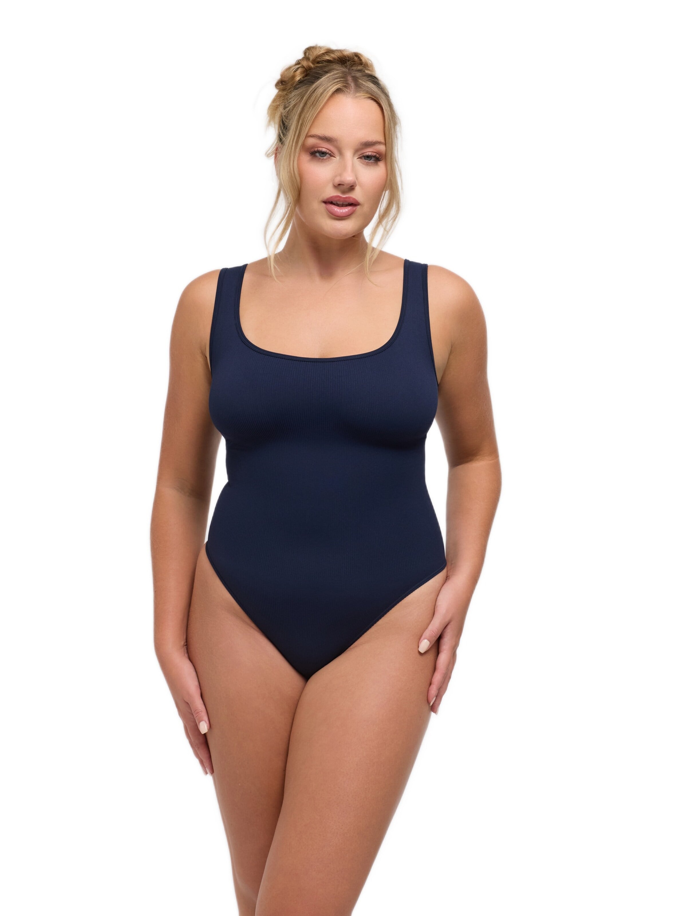cfab Body 'Ribbed Tank Sculpting Bodysuit with String' - kék