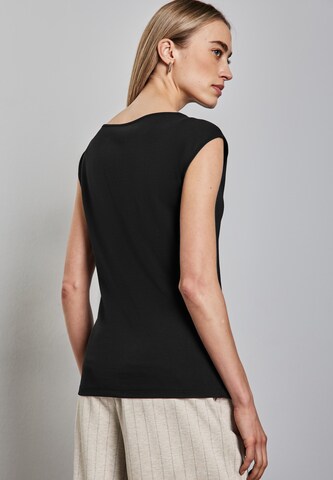 STREET ONE Shirt mit U-Boot-Ausschnitt in Schwarz