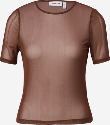 WEEKDAY Shirt in Brown: front