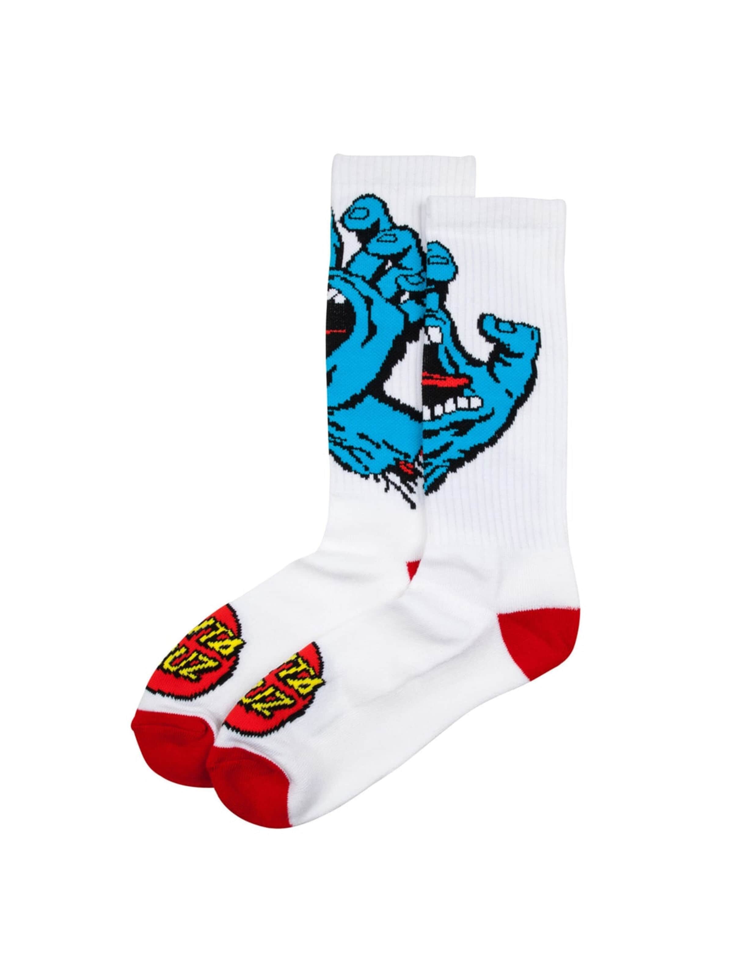 Santa Cruz Sokker 'SCREAMING HAND' i hvid: forside