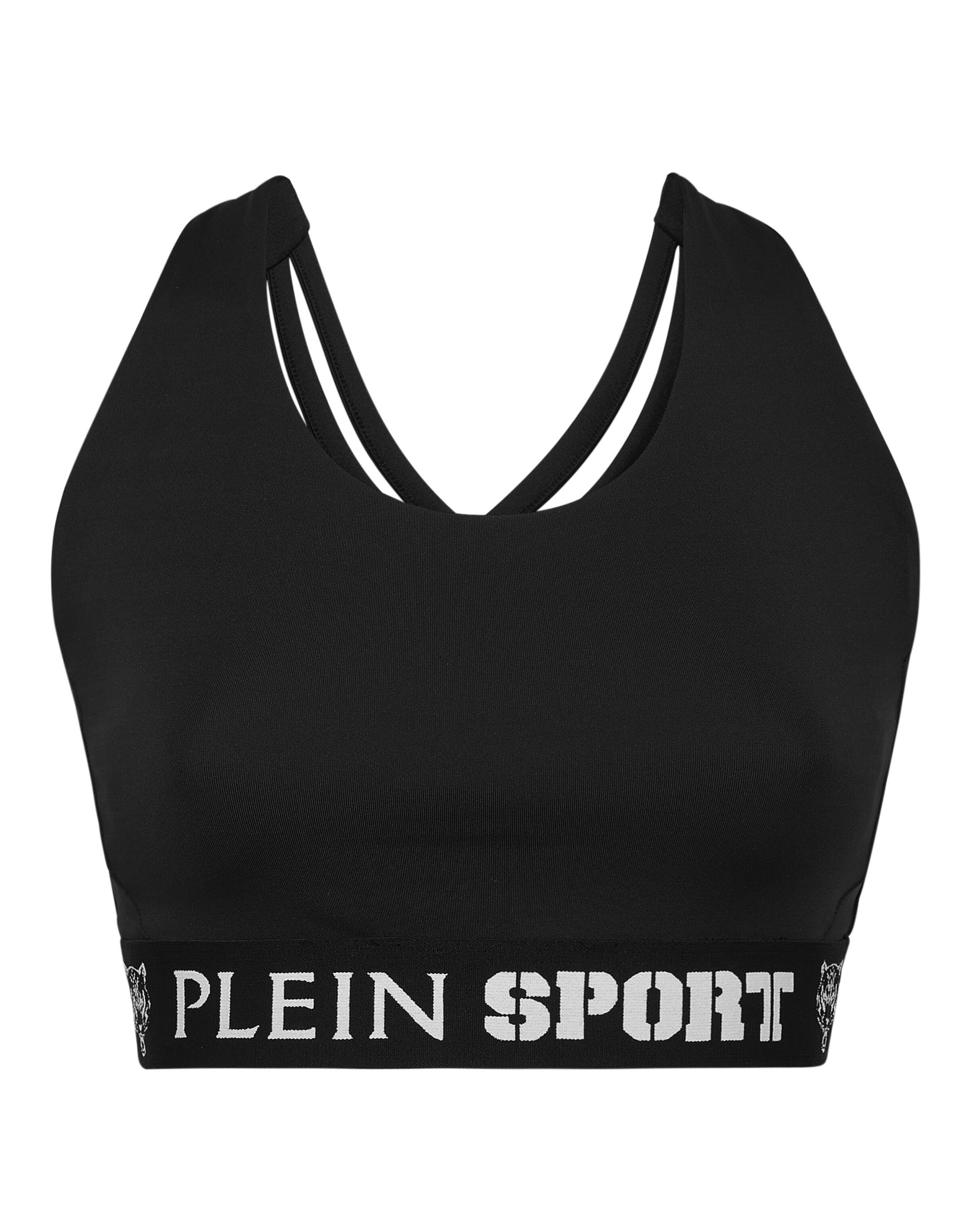 Plein Sport - Soutien Bustier Top desportivo em preto: frente