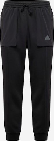 ADIDAS SPORTSWEAR Tapered Workout Pants 'City Escape' in Black: front