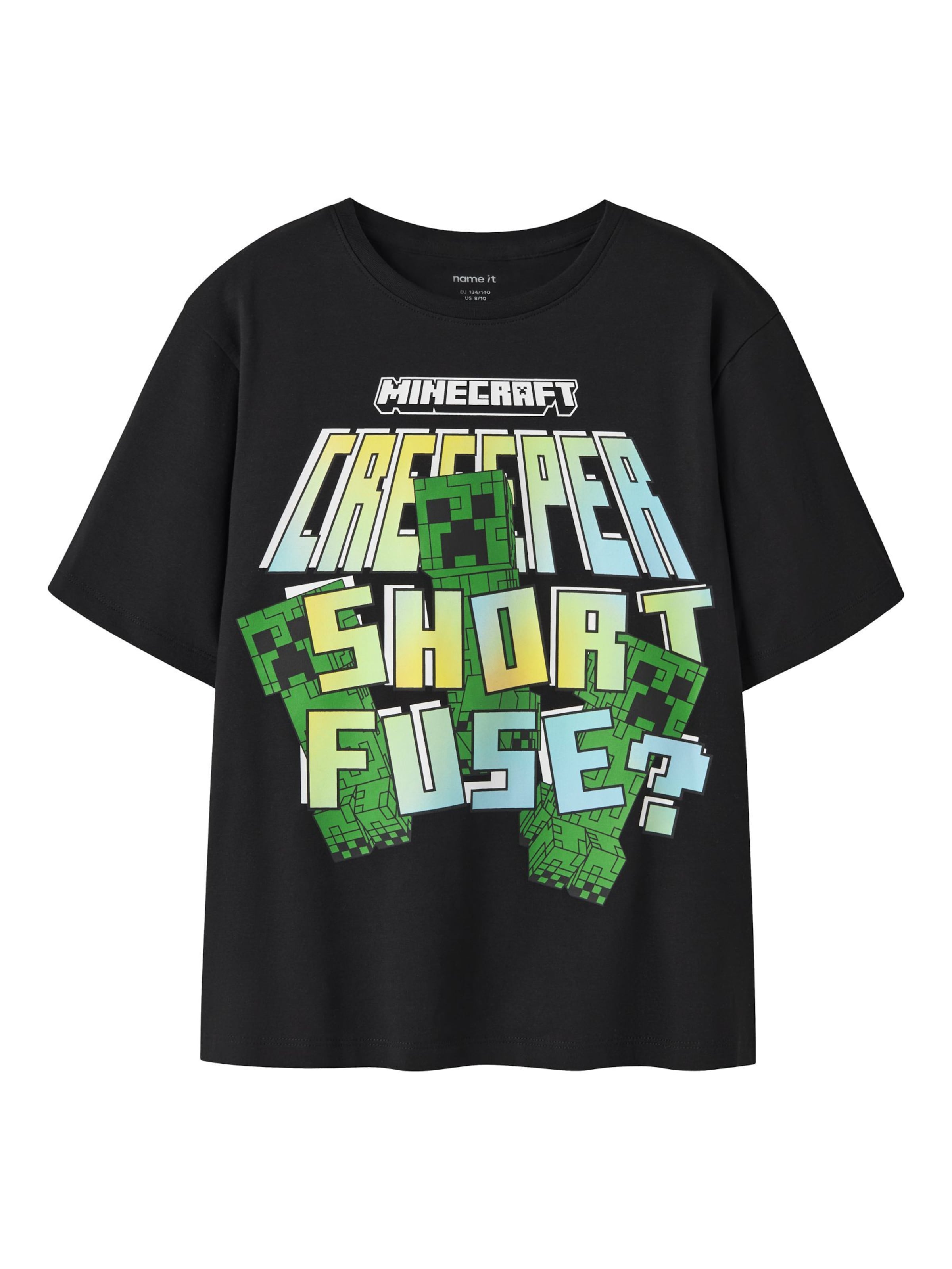NAME IT T-Shirt 'Minecraft' in 134-140 in hellblau / gelb / grün / schwarz, Produktansicht
