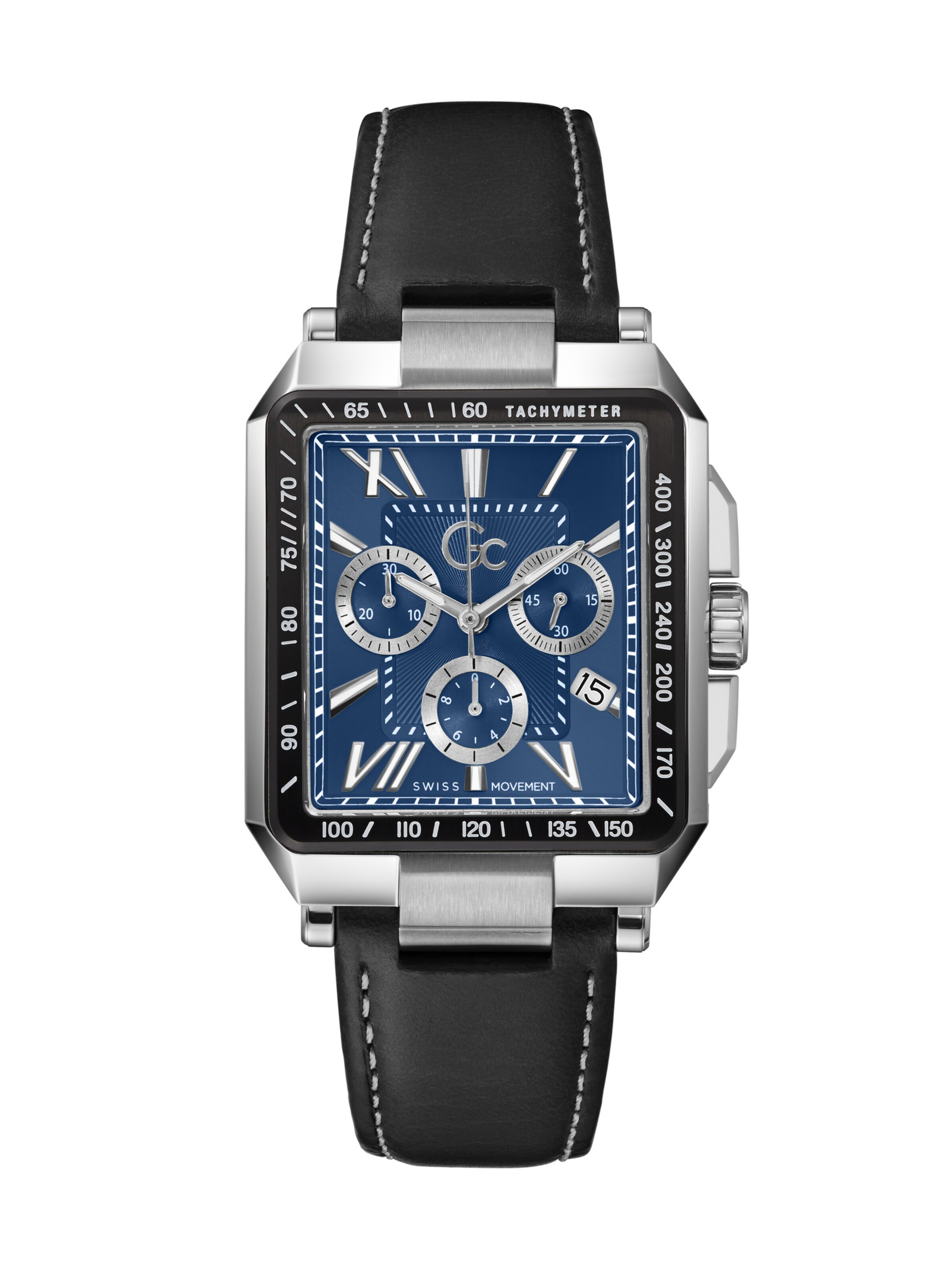 Gc Uhr 'Elite' in Schwarz: Vorderseite