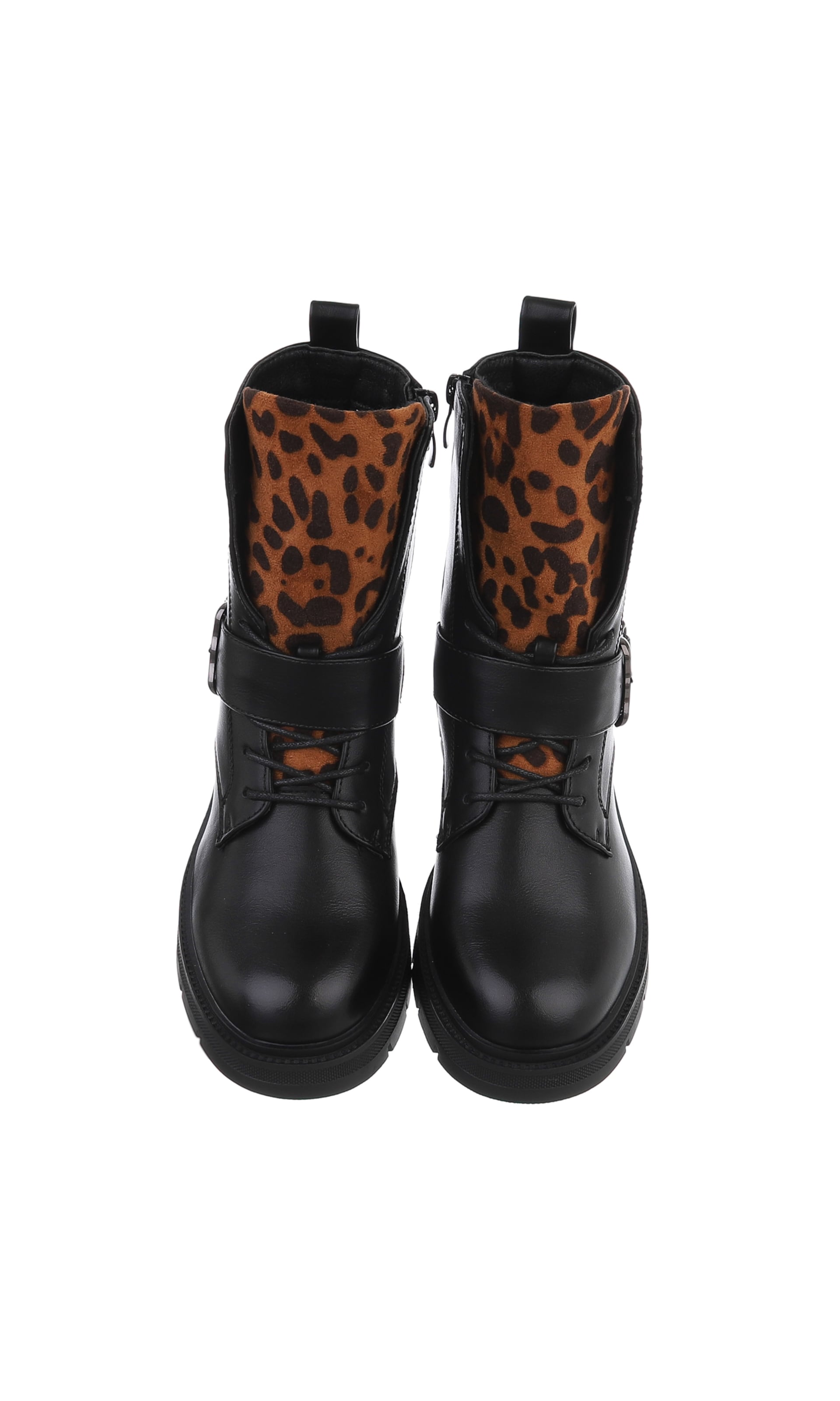 Ital-Design Schnürstiefelette in Schwarz