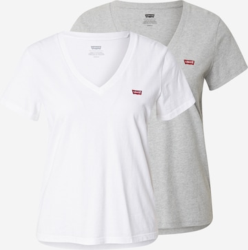 LEVI'S ®Majica 'Perfect V-Neck Tee (2-Pack)' - siva boja: prednji dio