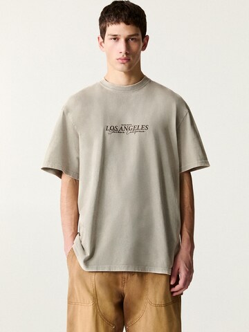 Pull&Bear Tričko 'LOS ANGELES' – šedá