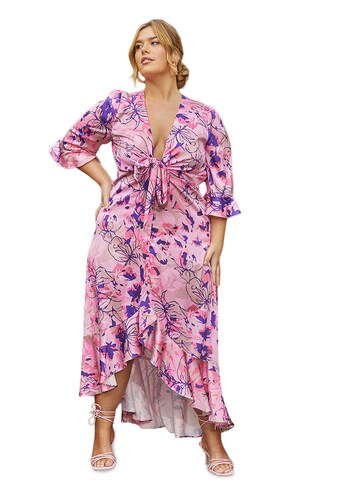 Chi Chi Curve - Vestido em rosa: frente