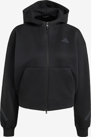Bluză cu fermoar sport 'Z.N.E.' de la ADIDAS SPORTSWEAR pe negru: față