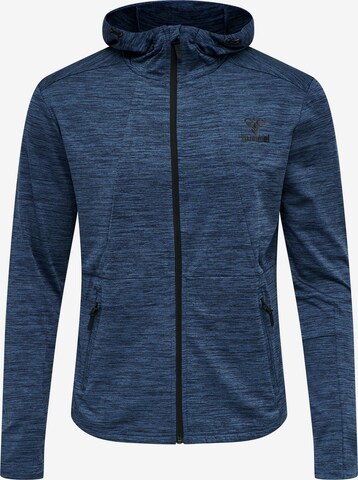 Hummel Athletic Zip-Up Hoodie in Blue: front