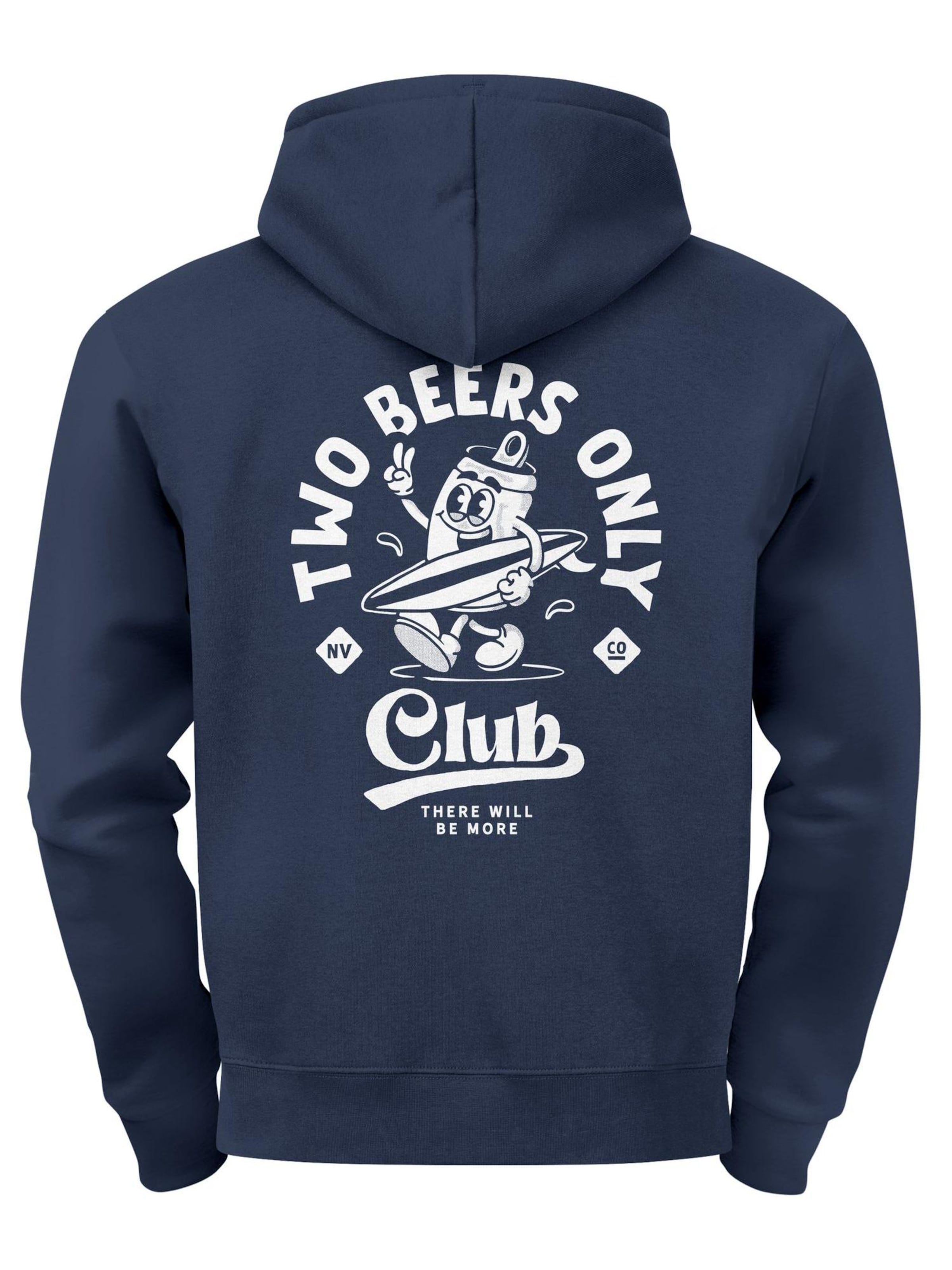 Neverless Sweatshirt 'Two Beers only'‌‌‌‌‌‌‌ in Blau