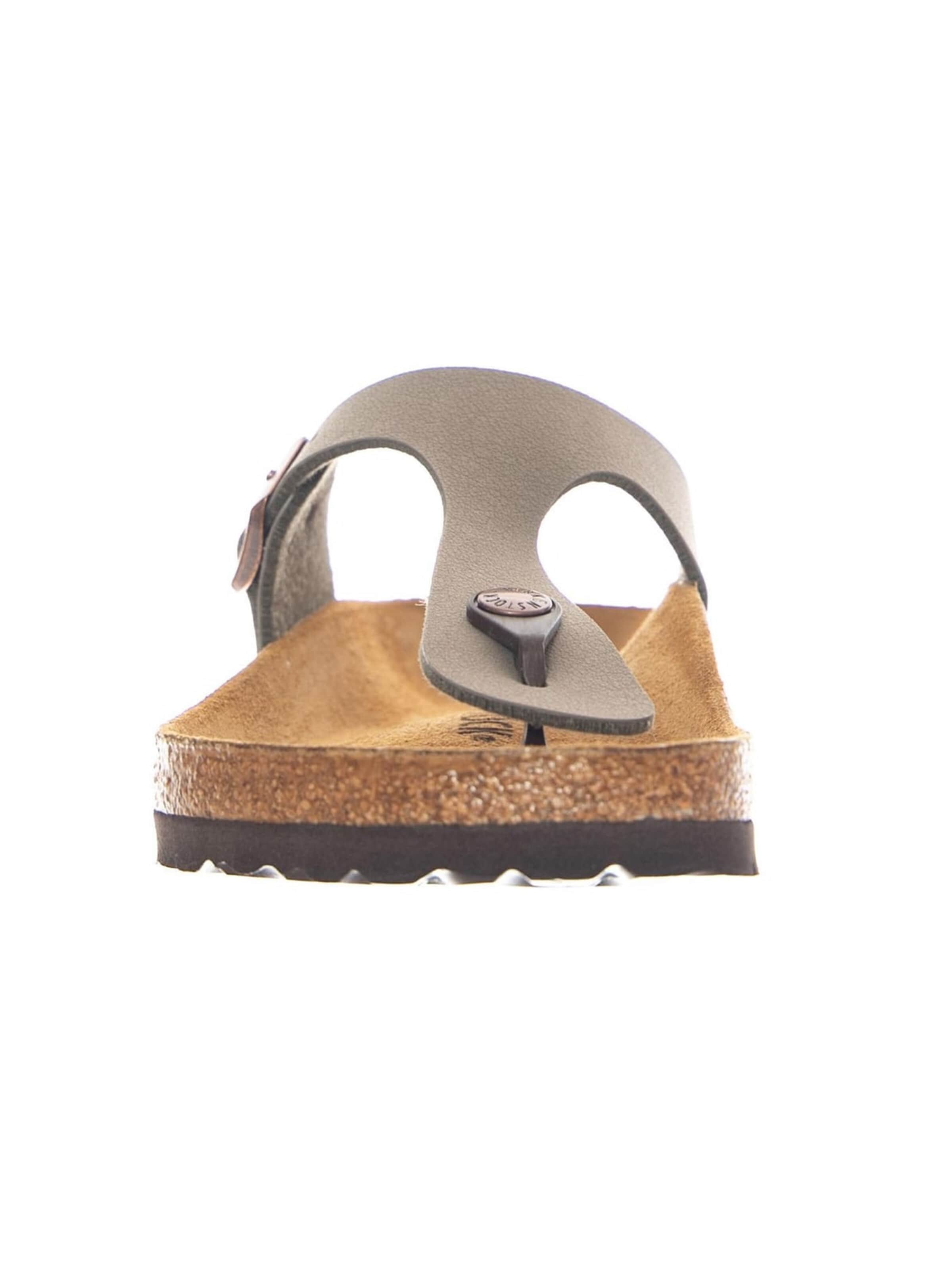 BIRKENSTOCK Sandal 'Gizeh Birkibuc Regular Fit Stone' in Beige