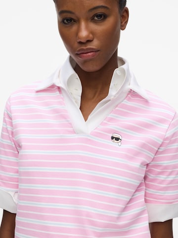 Karl Lagerfeld Shirt 'Ikon Stripe' in Pink