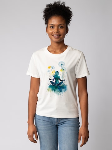 Watapparel Shirt 'Yoga & Meditation' in White: front