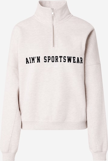 Aim'n Urheilullinen collegepaita 'Varsity' värissä meleerattu beige / musta, Tuotenäkymä