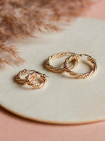 lille mus Earrings 'Creolen 'Perlenkordel' Small' in Gold
