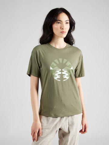Kathmandu T-Shirt 'RETRO SUNSET' in Grün: predná strana