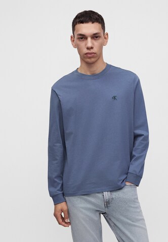 Tricou de la Calvin Klein Jeans pe albastru: față