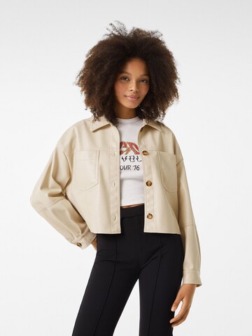 Bershka Between-season jacket in Beige: front