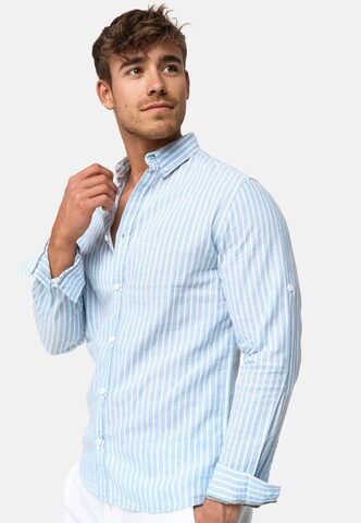 INDICODE JEANS Regular fit Button Up Shirt 'Brayden' in Blue