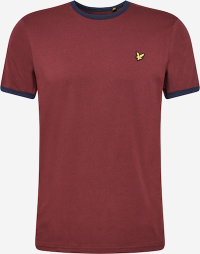 Lyle & Scott Shirt 'Ringer' in de kleur Donkerblauw / Goudgeel / Pastelrood, Productweergave