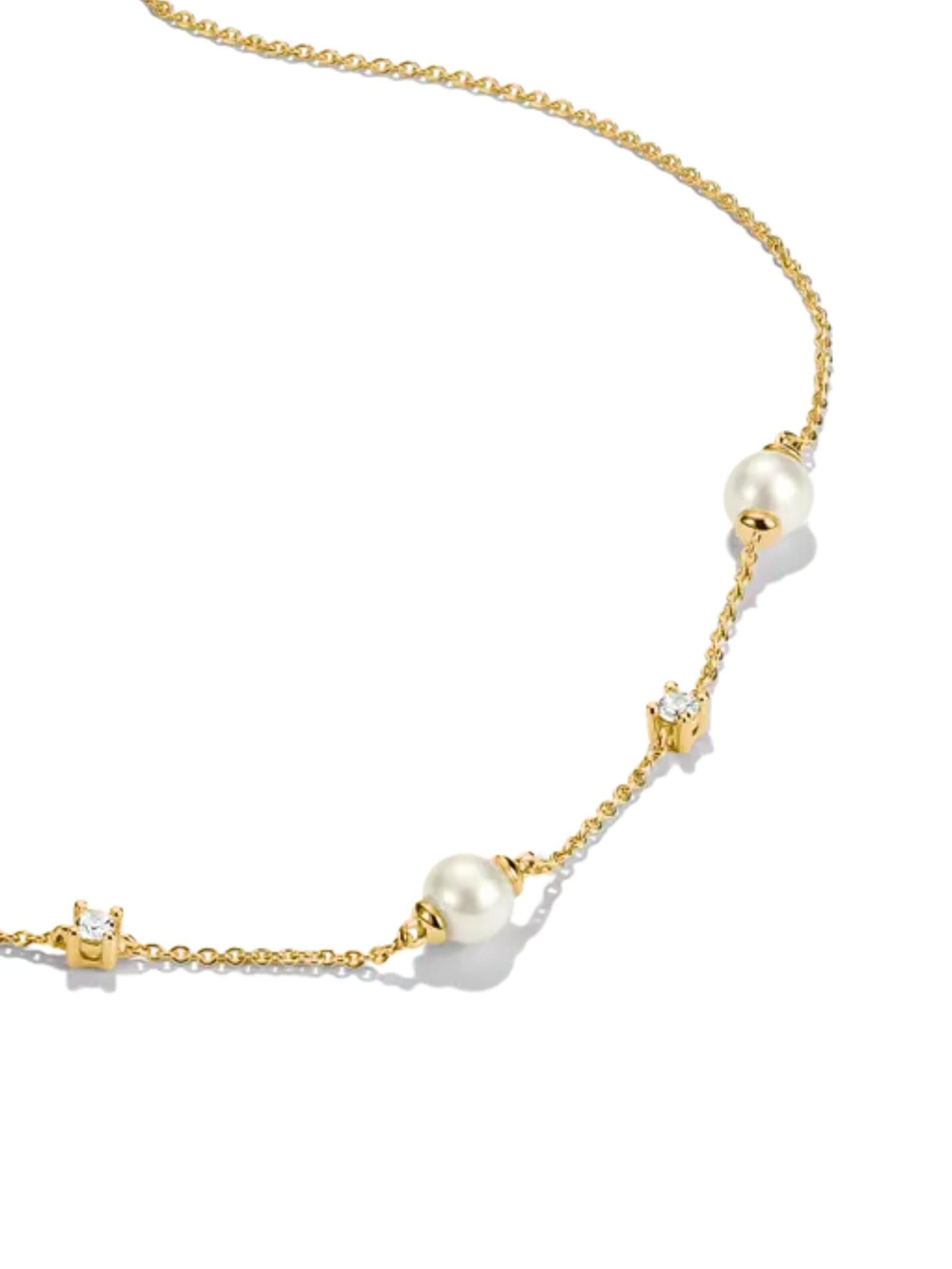 Chaîne 'Vergoldete Halskette mit Süßwasserperlen & Zirkonia' Thomas Sabo en or