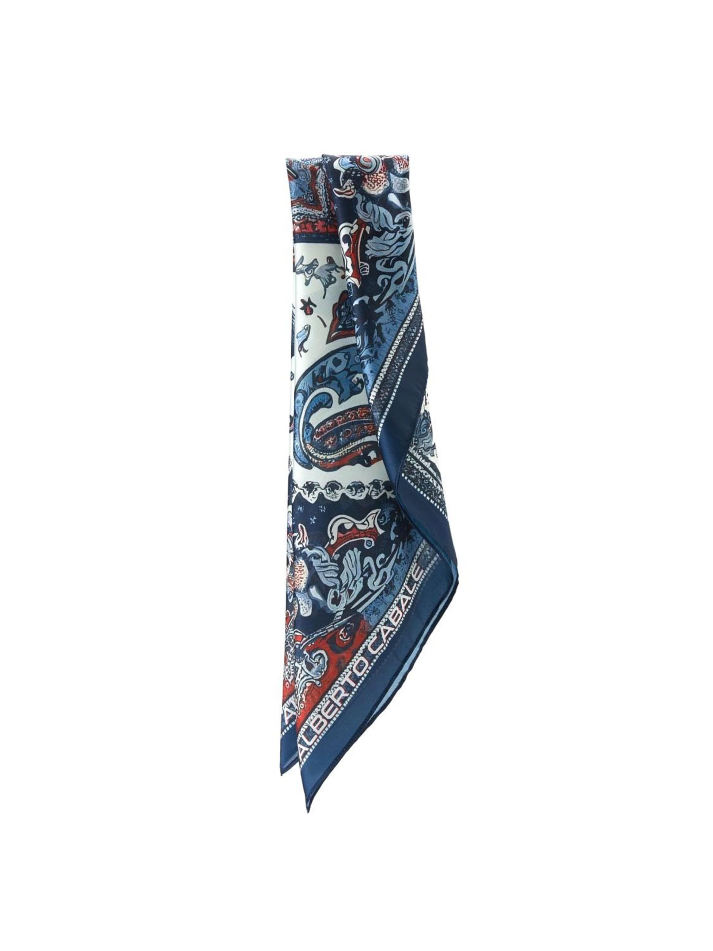 alberto cabale Scarf 'Horse Cléo' in Blue