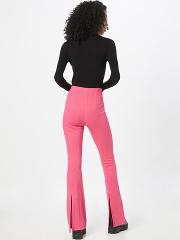 River Island Flared Trousers 'SPLIT' in Pink