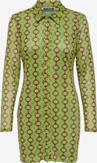 NEON & NYLON Blusekjole i brun / grøn, Produktvisning