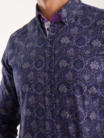 Slim fit Camicia business 'Donatello Poplin' di 7Camicie in blu