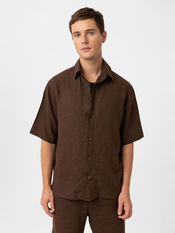 Antioch Regular fit Button Up Shirt 'Keith' in Brown: front
