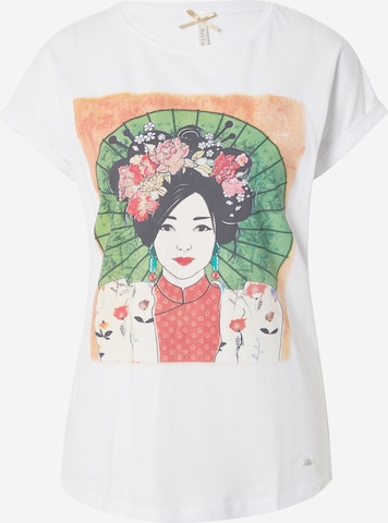 Tricou 'GEISHA' de la Key Largo pe alb: față